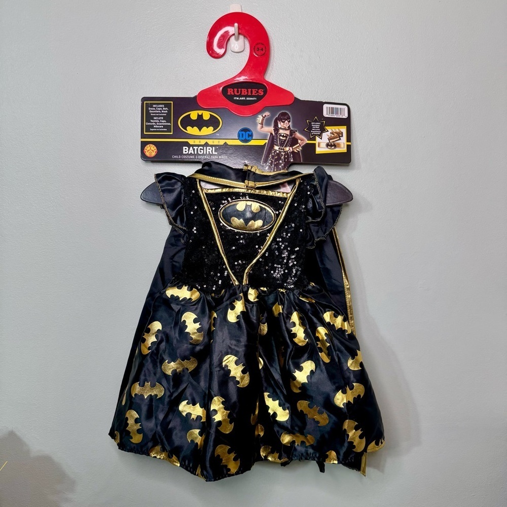 Rubies DC Comics Batgirl Sequin Halloween Costume Size Girls 3T 4T NWT - Picture 5 of 10